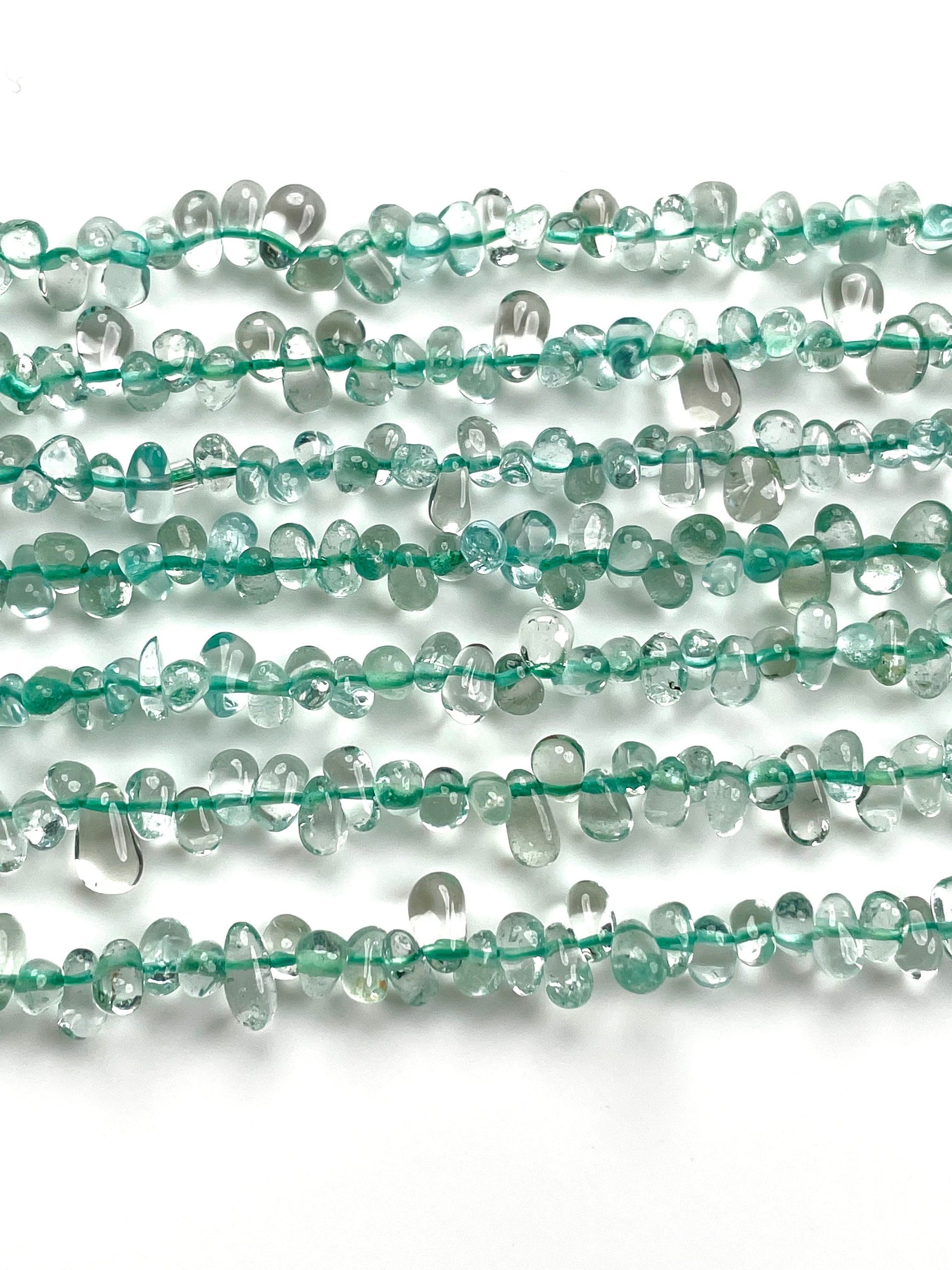 Green Amethyst Nugget Beads