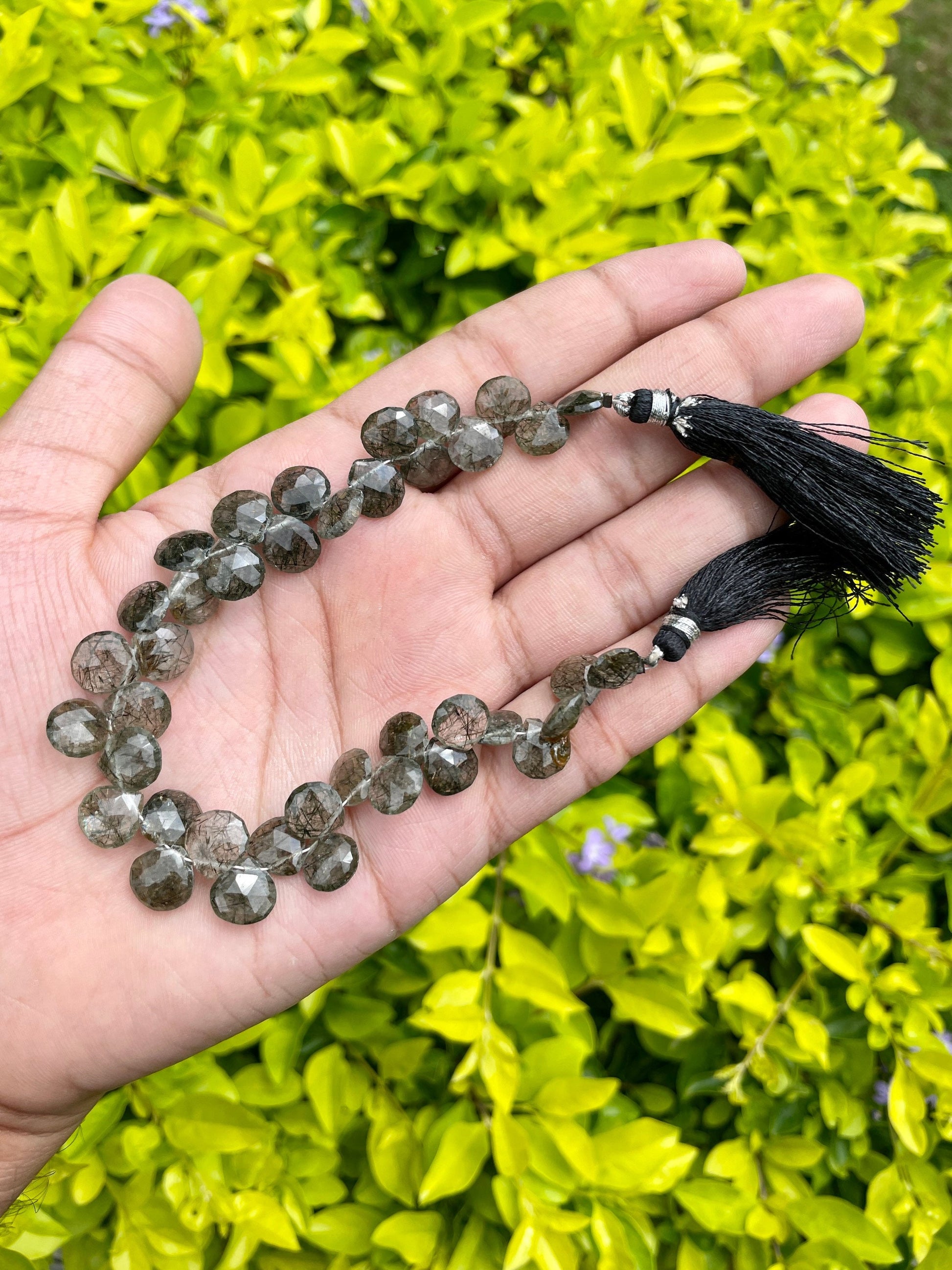 Rutile Faceted Briolette Beads