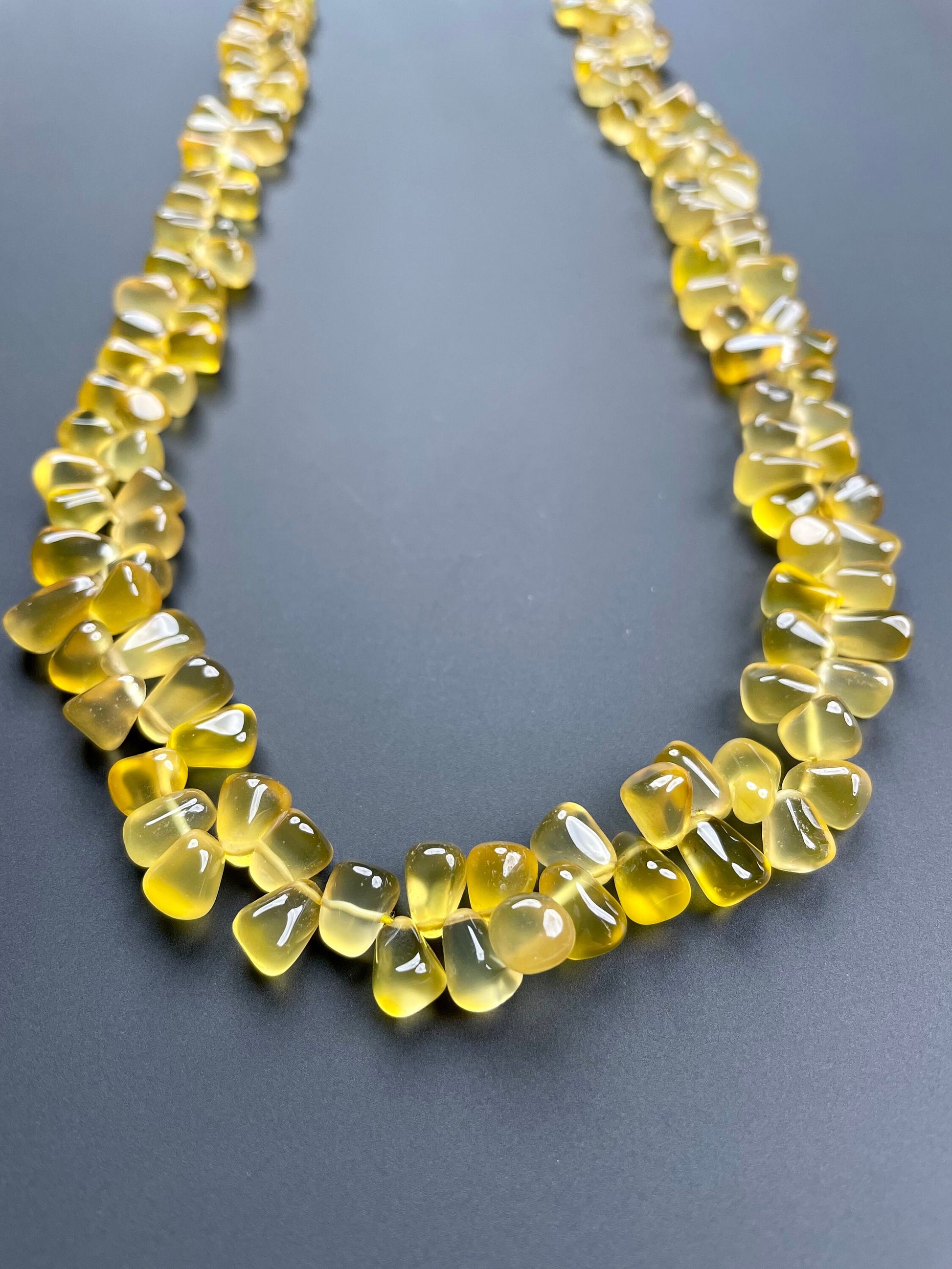 Yellow Onyx Teardrop Briolette Smooth Beads