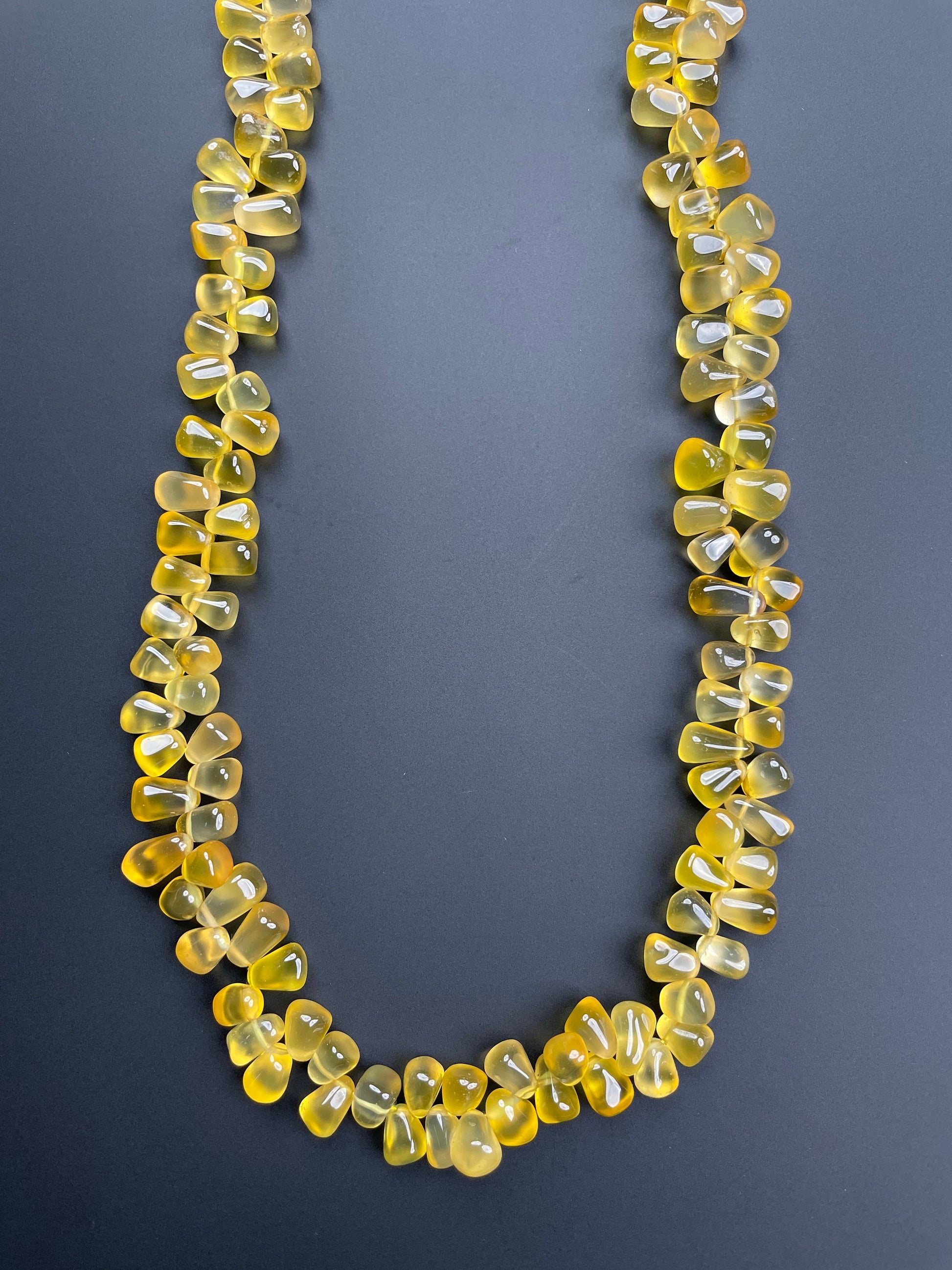 Yellow Onyx Teardrop Briolette Smooth Beads