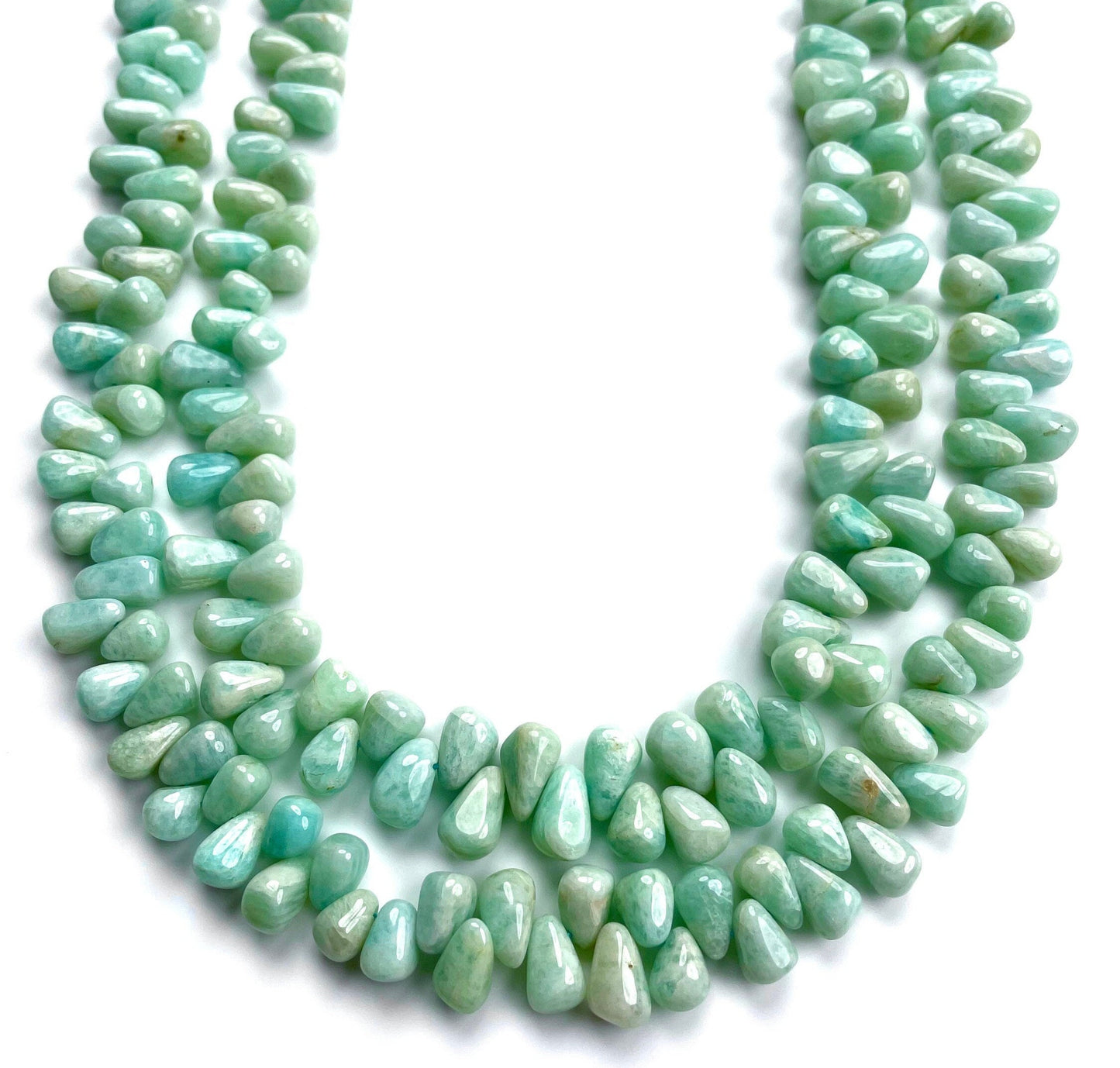 Amazonite Plain Teardrop Beads