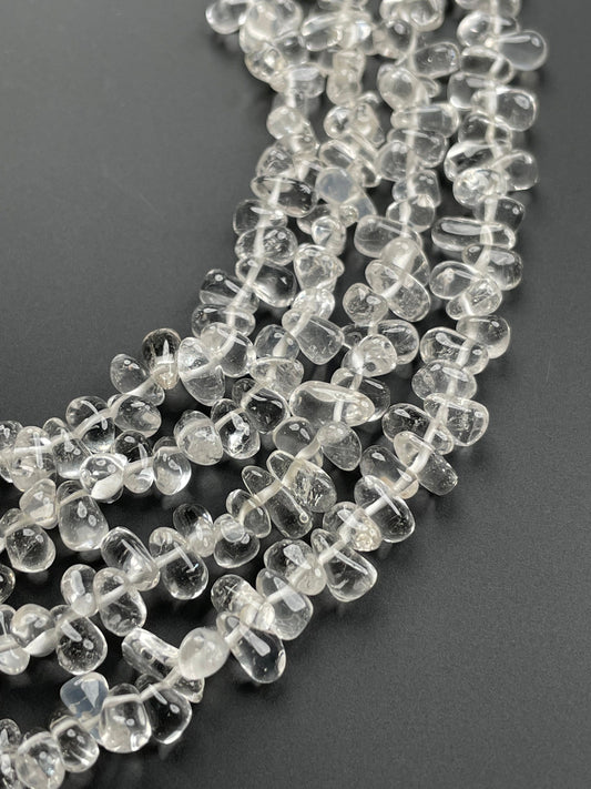 Crystal Quartz Teardrop Beads