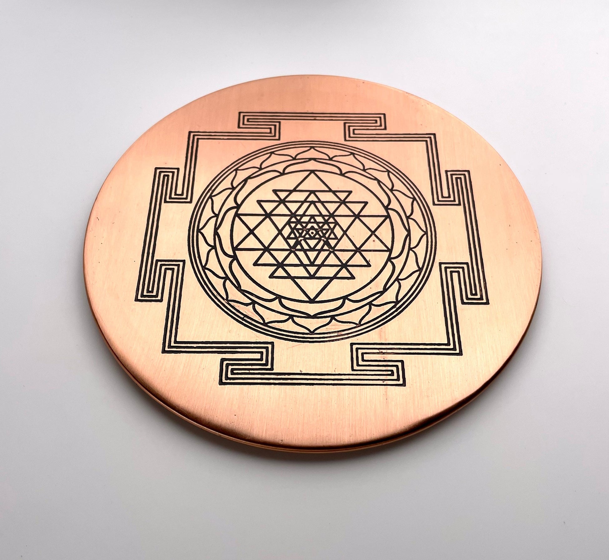 Shri Yantra Engraved Crystal charging Plate