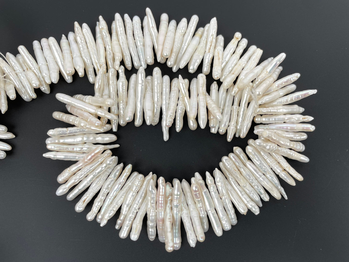 Natural Freshwater White Biwa Pearls