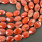 Natural Red Jasper Faceted Oval Beads