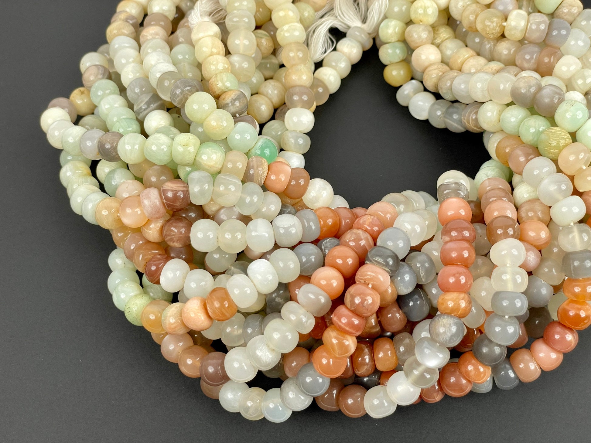 Buy Natural Multi Moonstone Rondelle Beads