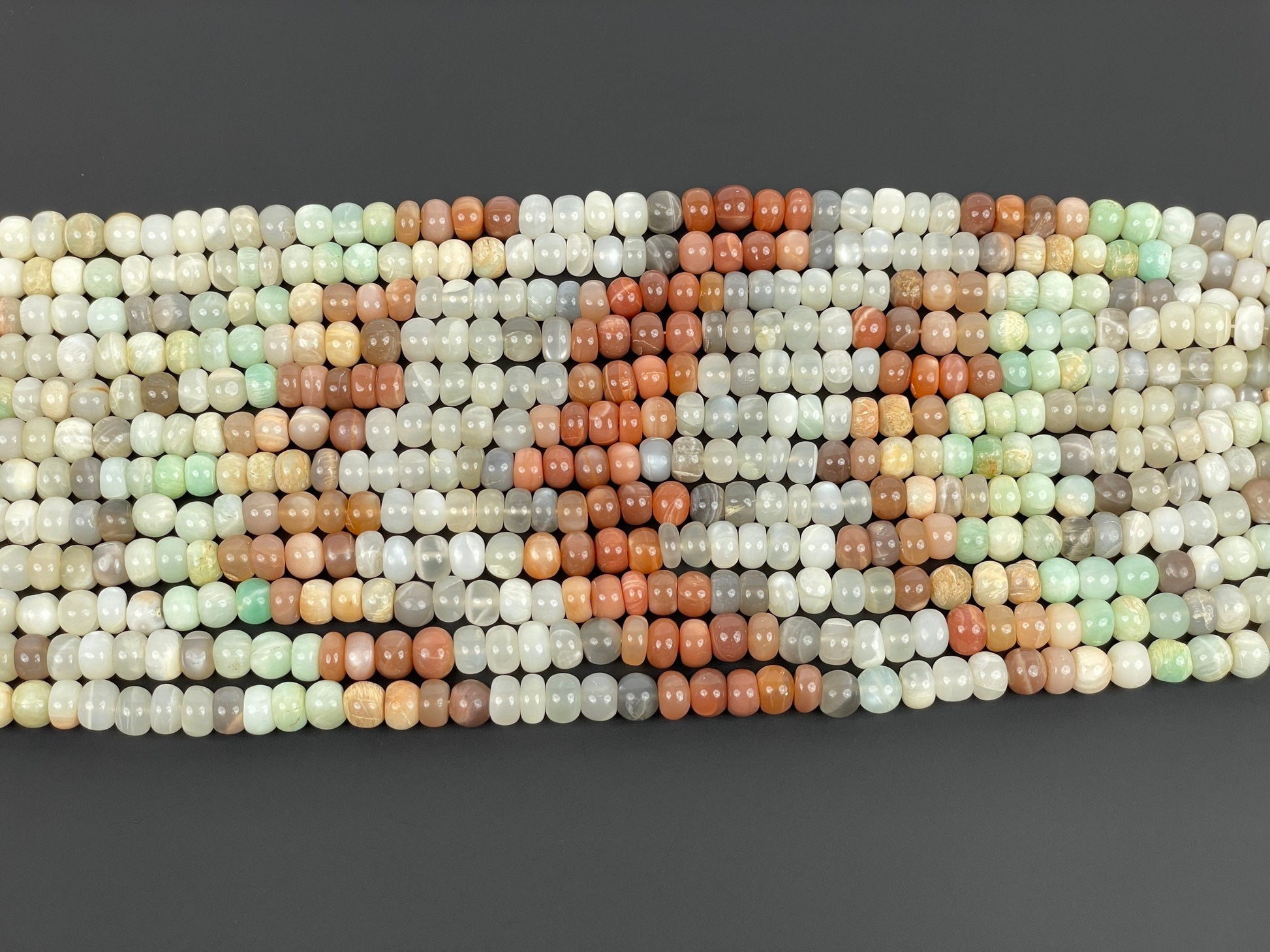 Moonstone Smooth Rondelle Beads