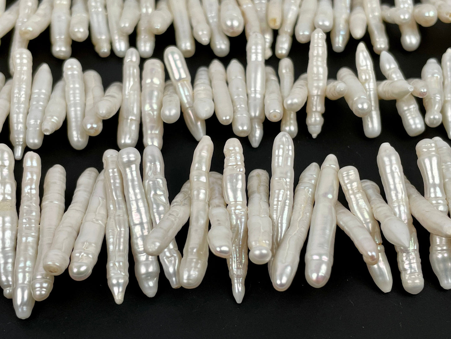 Natural Freshwater White Biwa Pearls