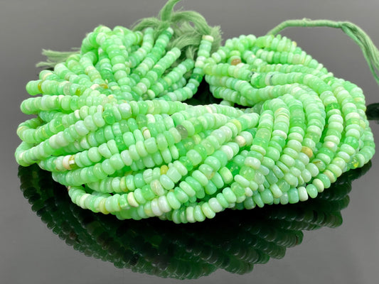 Green Opal Smooth Rondelle Beads