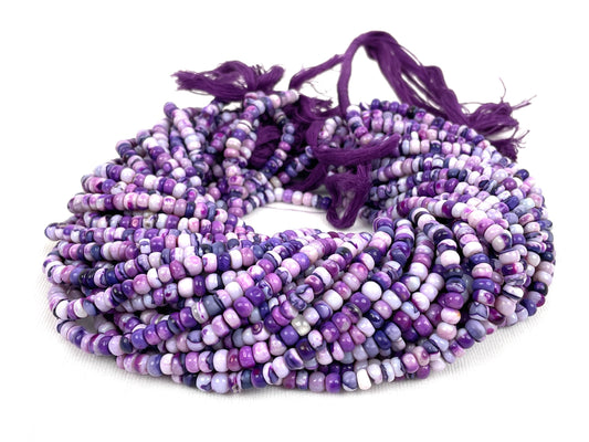 Purple Opal Smooth Rondelle Beads 5-5.5mm Lavender Opal Rondelle Beads, Dyed Opal Beads 13" Strand