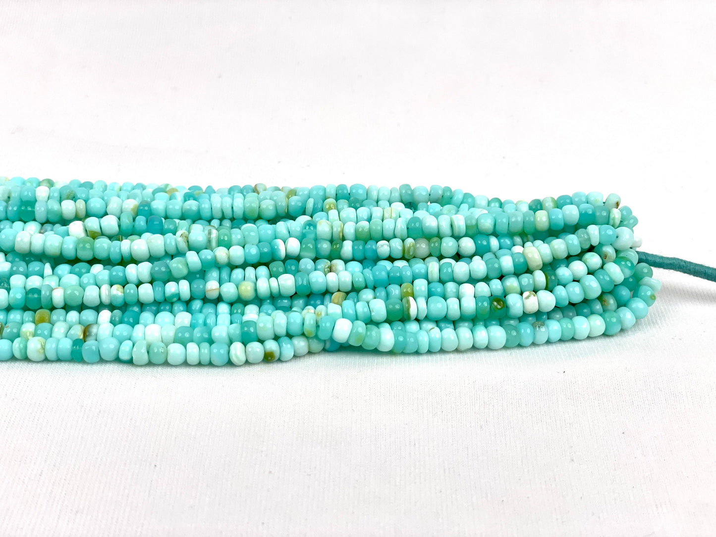 Peruvian Opal Smooth Rondelle Beads