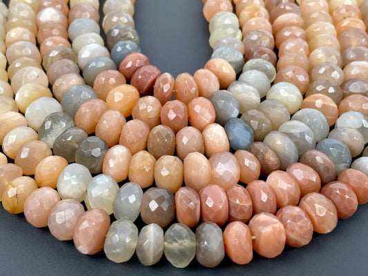 Moonstone Faceted Rondelle Beads