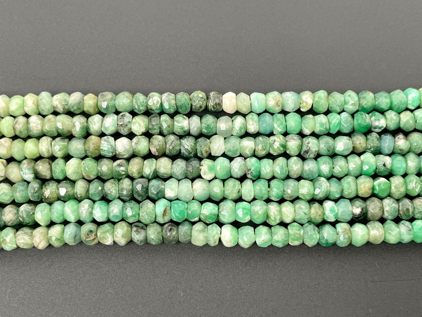Emerald Faceted Rondelle Beads