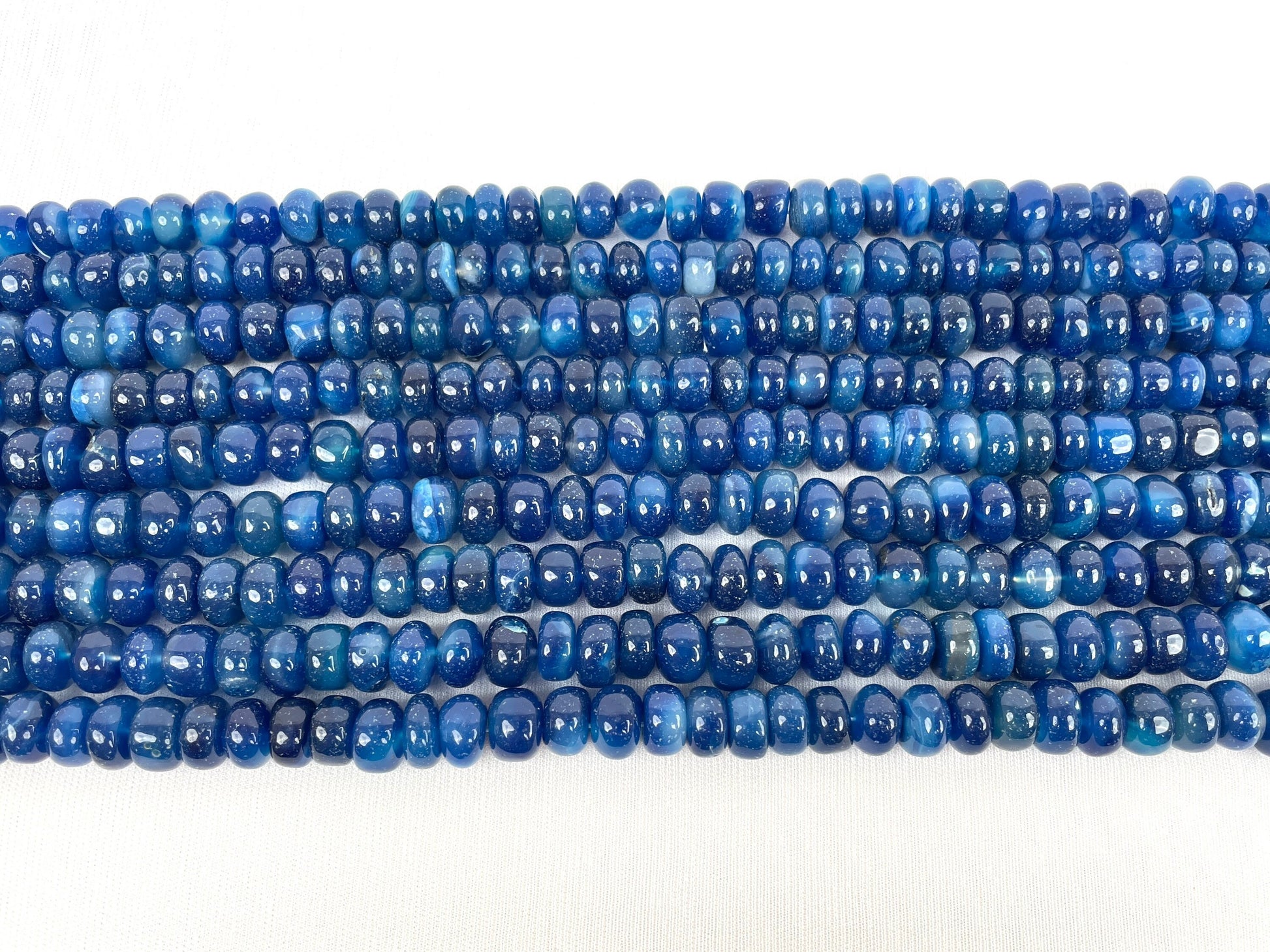 Blue Onyx Rondelle Beads