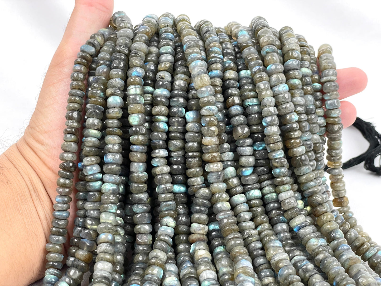 Labradorite Smooth Rondelle Beads