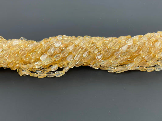 AAA+ Natural Citrine Triangle Beads 79-11mm Citrine Beads, Citrine Triangle Beads 13.5 Strand