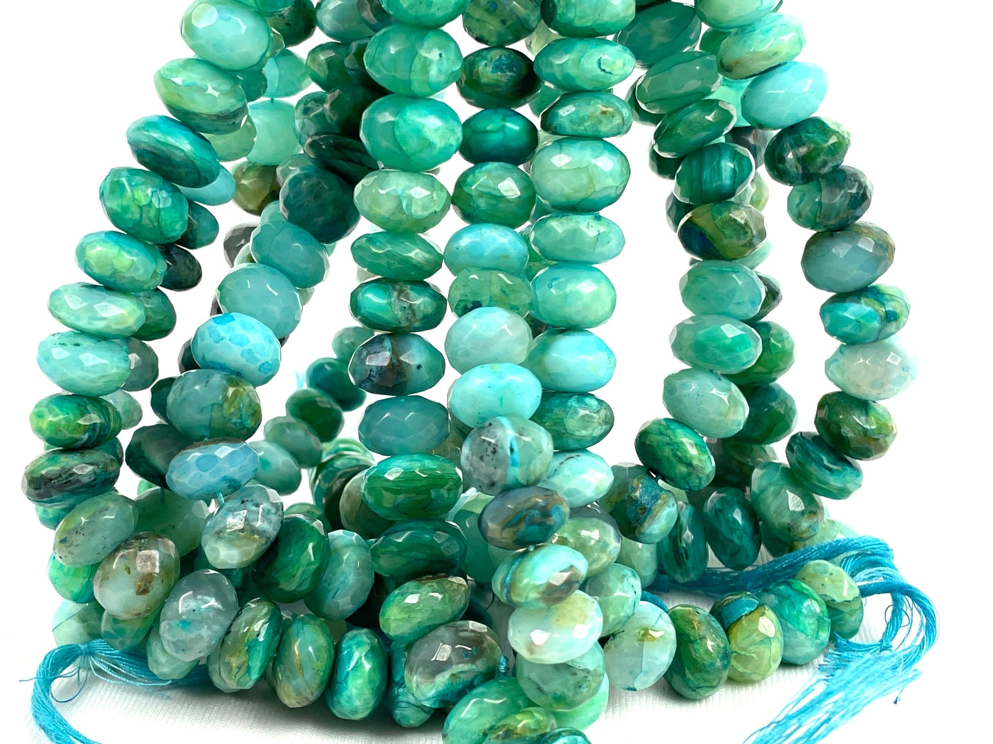 Opal Faceted Rondelle Beads