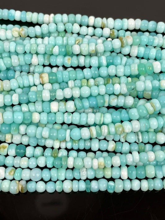 Peruvian Opal Smooth Rondelle Beads 5-5.5mm 13" Strand