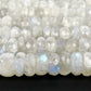 Natural Rainbow Moonstone Faceted Rondelle Beads