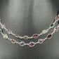 Multi Tourmaline Rose Cut Necklace Tourmaline Silver Necklace Multi Tourmaline Chain Handmade Jewelry Christmas Gift for her/She/Mom 36 INCH