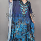 Trendy Crepe Silk Kaftan, Elegant Blue Long Caftan Resort Wear Beach Dress Boho Kaftan, Gift for Her