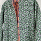 Indian Handmade Quilted Cotton Fabric Jacket Stylish Peach & Green Floral Women's Coat, Reversible Waistcoat for Her