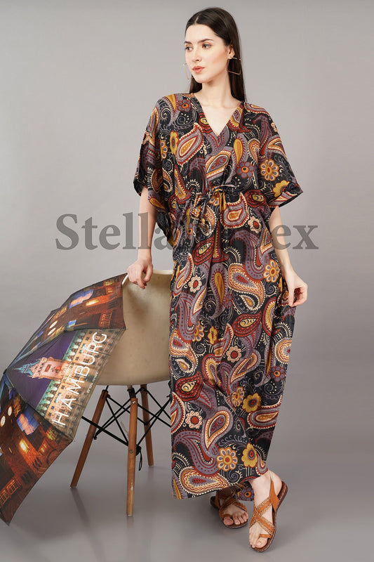 Trendy Handmade Cotton Kaftan Elegant Multi-Color Long Caftan Resort Wear Beach Dress Boho Kaftan, Gift for Her