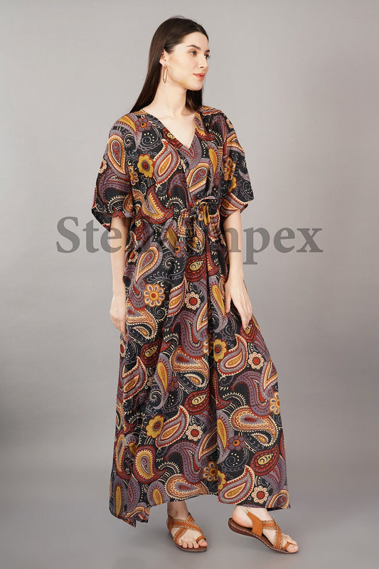 Trendy Handmade Cotton Kaftan Elegant Multi-Color Long Caftan Resort Wear Beach Dress Boho Kaftan, Gift for Her