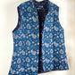 Indian Handmade Quilted Cotton Sleeveless Jacket Blue & Red Stylish Women's Vest, Reversible Waistcoat for Her
