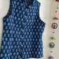 Indian Handmade Quilted Cotton Sleeveless Jacket, Blue & Red Stylish Women's Vest, Reversible Waistcoat for Her