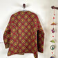 Indian Handmade Quilted Cotton Fabric Jacket Stylish Red & Yellow Bohemian Women's Coat, Reversible Waistcoat for Her