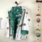 Indian Handmade Quilted Fabric Jacket Stylish White & Green Floral Women's Coat, Reversible Jacket for Her