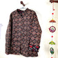 Indian Handmade Quilted Fabric Jacket Stylish Black & Red Floral Women's Coat, Reversible Jacket for Her
