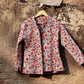 Indian Handmade Quilted Cotton Fabric Jacket Stylish Grey & Red Floral Women's Coat, Reversible Waistcoat for Her