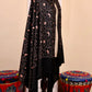 Black Pashmina Cashmere Shawl, Sozni Embroidery Kashmiri Pashmina Silk Shawl, Premium Cashmere Scarfs, Soft & Warm Shawls, Christmas Gift