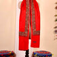 Elegant Pashmina Cashmere Shawl, Red Handmade Kashmiri Pashmina Silk Shawl, Premium Cashmere Scarfs, Soft & Warm Shawls, Christmas Gift