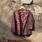 Indian Handmade Quilted Kantha Cotton Fabric Jacket Stylish Black & Pink Floral Women's Coat, Reversible Waistcoat for Her