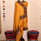 Marigold Pashmina Cashmere Shawl, Kalamkari Kashmiri Pashmina Silk Shawl, Premium Cashmere Scarfs, Soft & Warm Shawls Christmas Gift