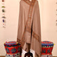 Authentic Pashmina Cashmere Shawl, Handmade Brown Kashmiri Pashmina Silk Shawl, Premium Cashmere Scarfs, Soft & Warm Shawls, Christmas Gift