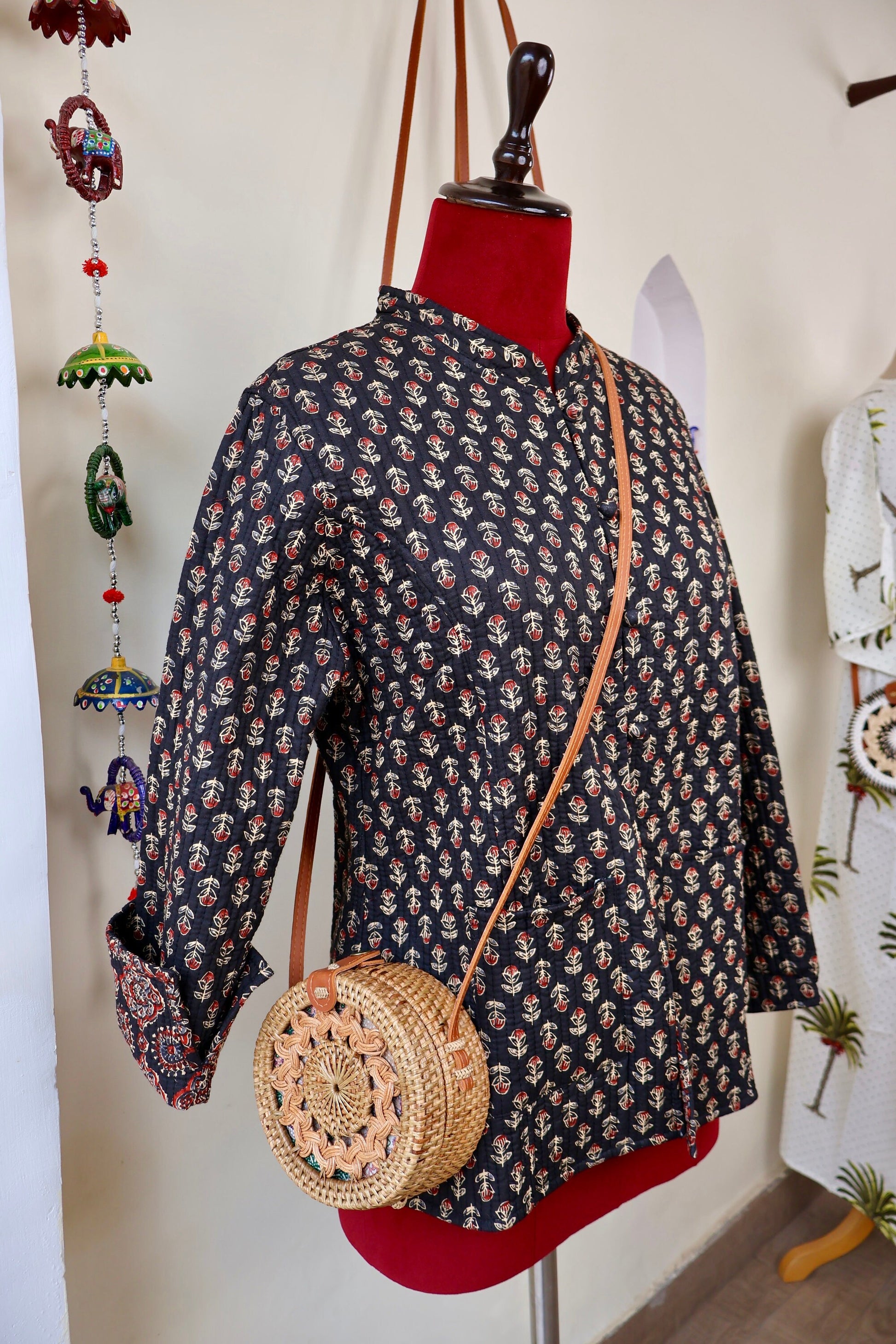 Round Rattan Bag with Braid Pattern, Bali Bags, Handwoven Crossbody Purse, Braided Straw Bag, Bali Sling Bags Rattan Bags Gift for her