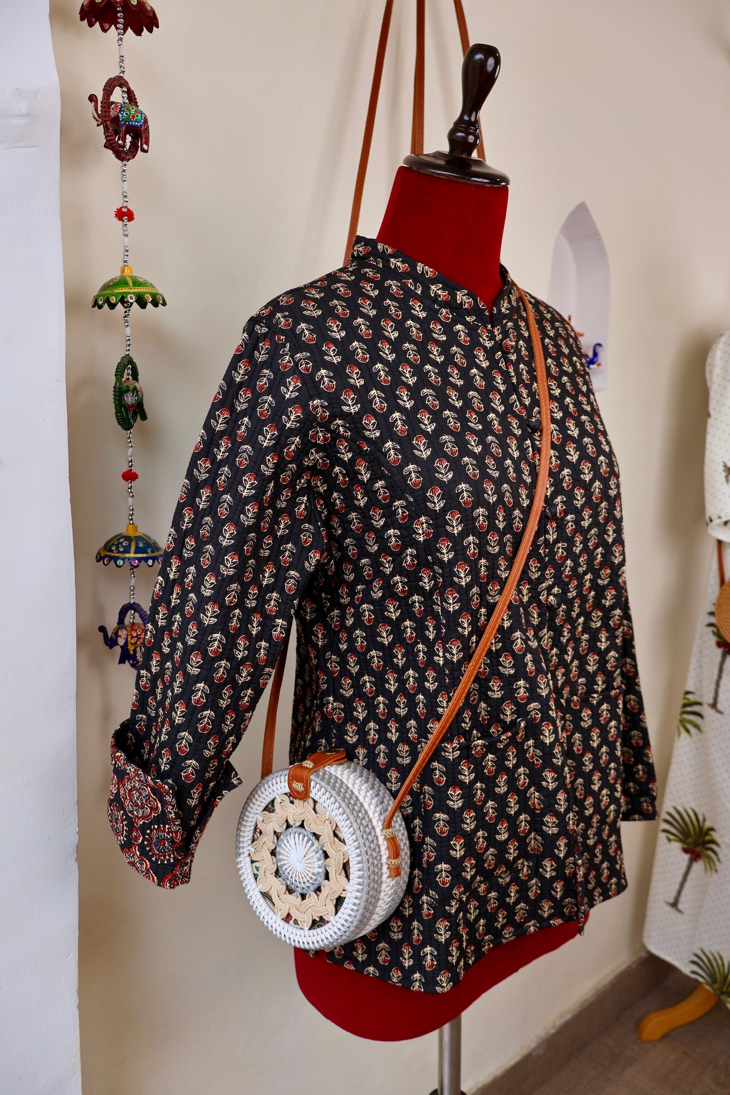Round Rattan Bag with Braid Pattern, Bali Bags, Handwoven Crossbody Purse, Braided Straw Bag, Bali Sling Bags Rattan Bags Gift for her
