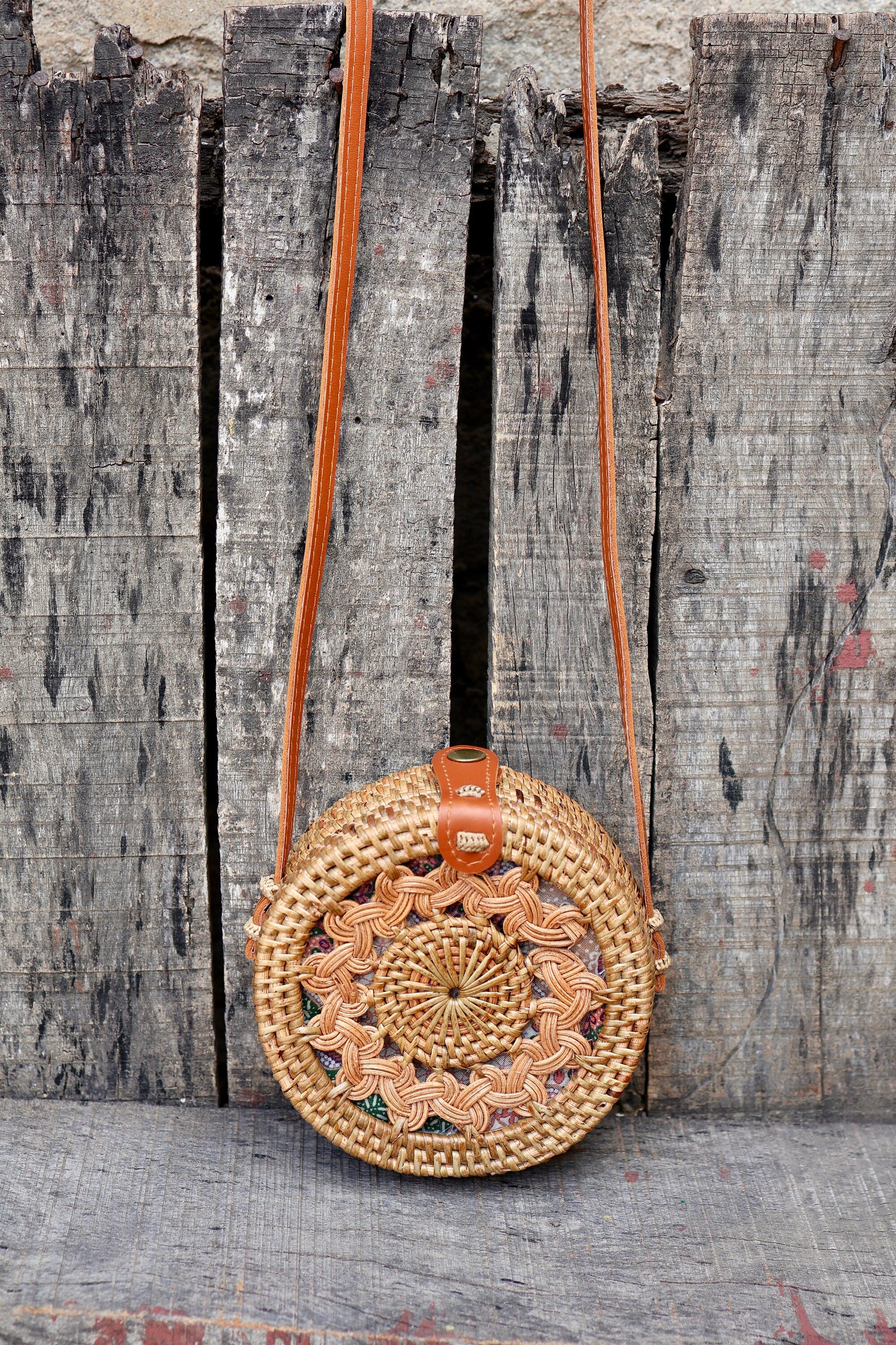 Round Rattan Bag with Braid Pattern, Bali Bags, Handwoven Crossbody Purse, Braided Straw Bag, Bali Sling Bags Rattan Bags Gift for her